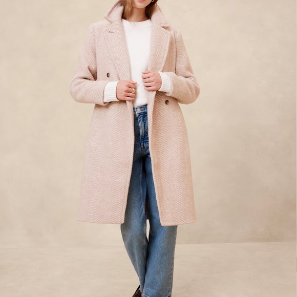 Banana Republic Factory Jackets & Blazers - Banana Republic Factory Beige Double-Breasted Coat NWT